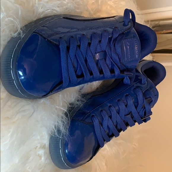 Blue patent leather Puma sneakers - Picture 3 of 4